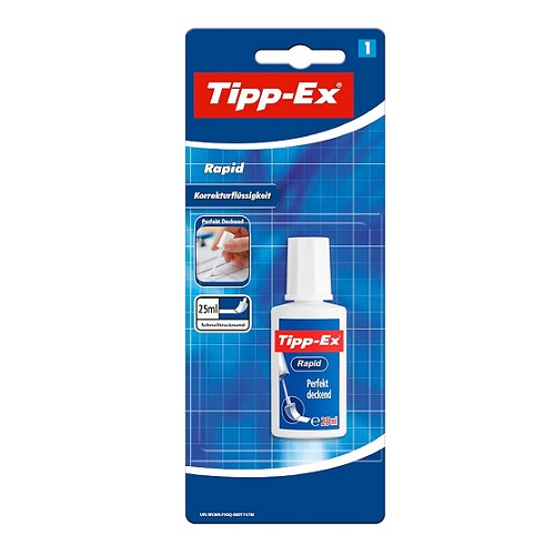 Tipp-Ex Rapid Top-Quality Opaque and Clean Correction Bottle of 20 ml
