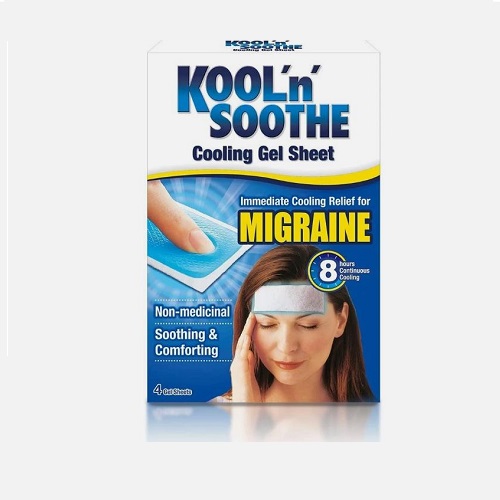 Kool n Soothe Cooling Migraine Headache Pain Relief Gel 4 Sheets