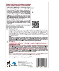 Alternative view of Kool n Soothe Cooling Migraine Headache Pain Relief Gel 4 Sheets